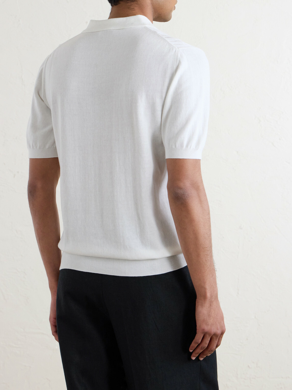 De Petrillo - Ribbed Cotton Polo Shirt - White