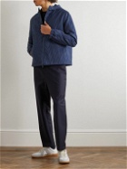 Fendi - K-Way Baguette Monogrammed Cotton-Blend Hooded Bomber Jacket - Blue