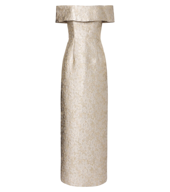 Photo: Markarian Clover floral brocade bustier gown