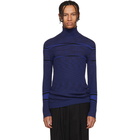 Missoni Blue Striped Mock Neck Sweater