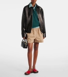 Miu Miu Logo leather jacket