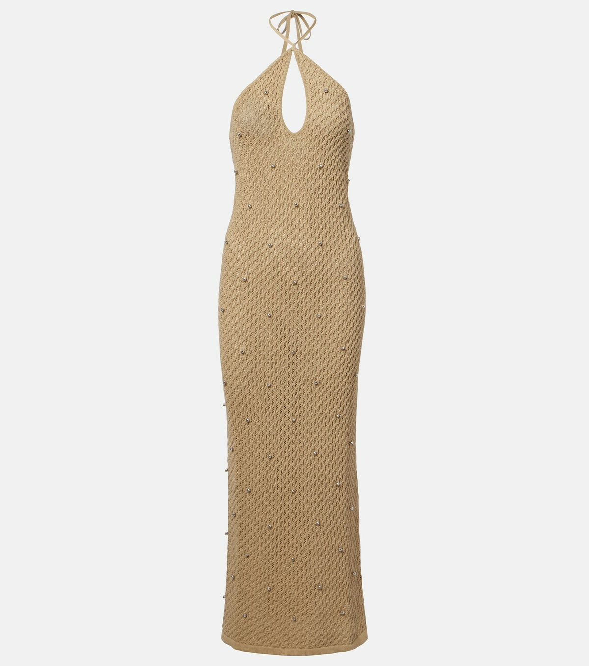 Staud Isola crochet embellished cotton beach dress