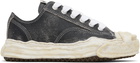 Maison MIHARA YASUHIRO Black 'Hank' OG Sole Shrink Leather Low-Top Sneakers