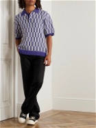 Needles - Jacquard-Knit Polo Shirt - Purple