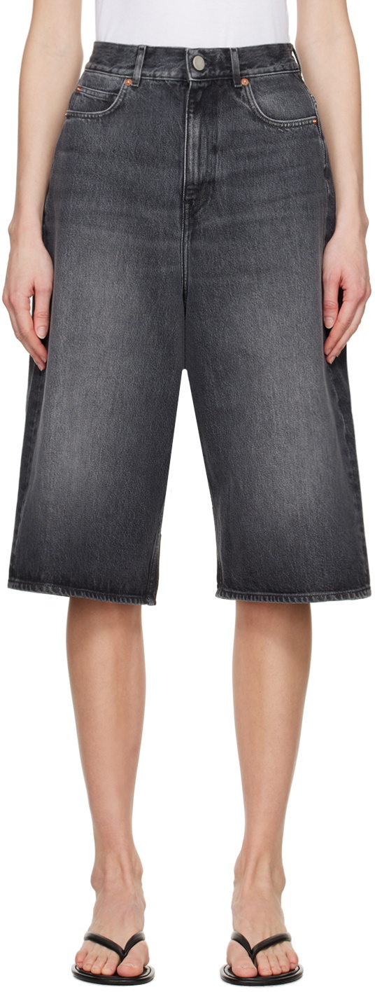 Teurn Studios Black Baggy Denim Shorts