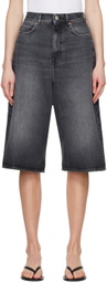 Teurn Studios Black Baggy Denim Shorts