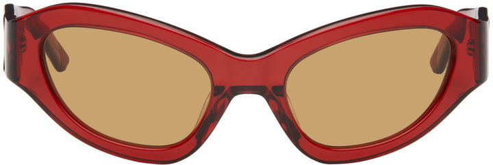 Photo: Eckhaus Latta SSENSE Exclusive Red 'The Bug' Sunglasses