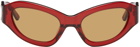 Eckhaus Latta SSENSE Exclusive Red 'The Bug' Sunglasses