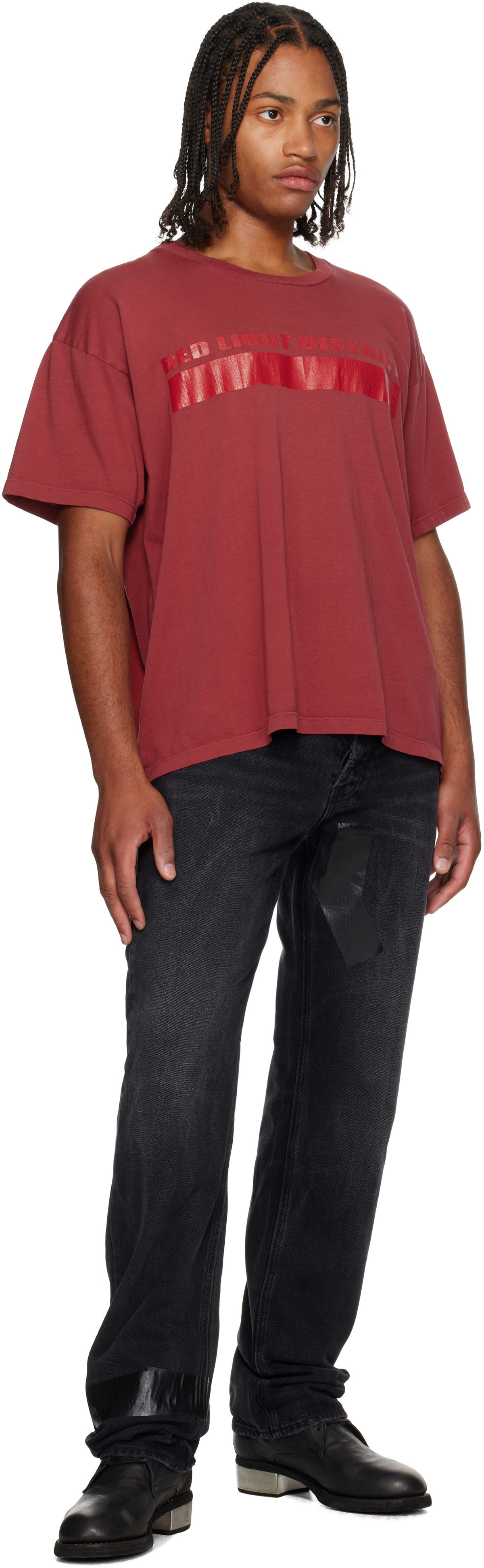 ALEXANDER DIGENOVA Red 'Red Light District' T-shirt