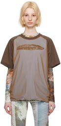 Serapis Brown Globe Reversible T-Shirt