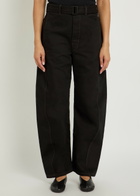 Lemaire Belted Barrel-leg Jeans Black