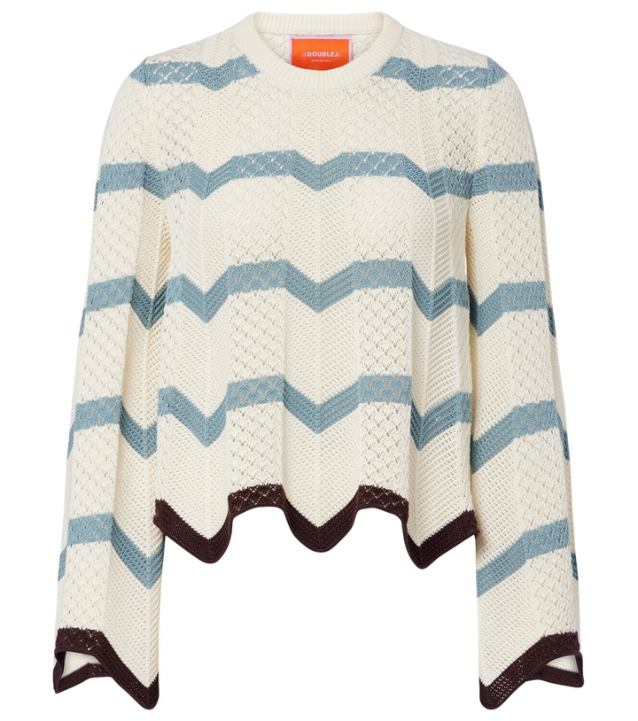 Photo: La DoubleJ Chevron crochet cropped cotton sweater