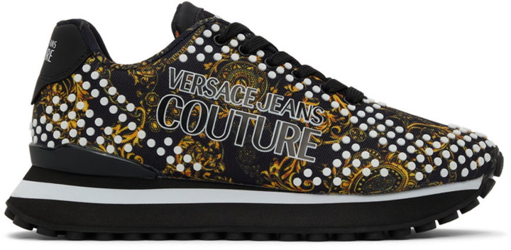 Photo: Versace Jeans Couture Black Signature Print Impulse Sneakers