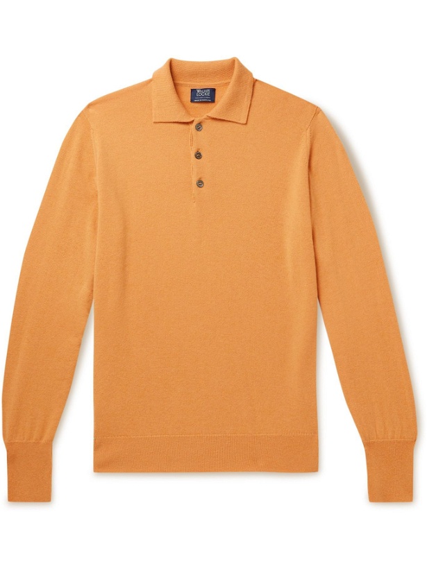 Photo: WILLIAM LOCKIE - Oxton Cashmere Polo Shirt - Orange
