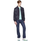 Band of Outsiders Navy Marbles Summer Bomber Jacket
