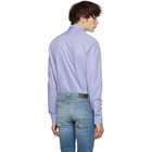 Balmain Blue Embroidered Medallion Shirt