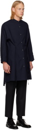 rito structure Navy Tucked Shirt Dress