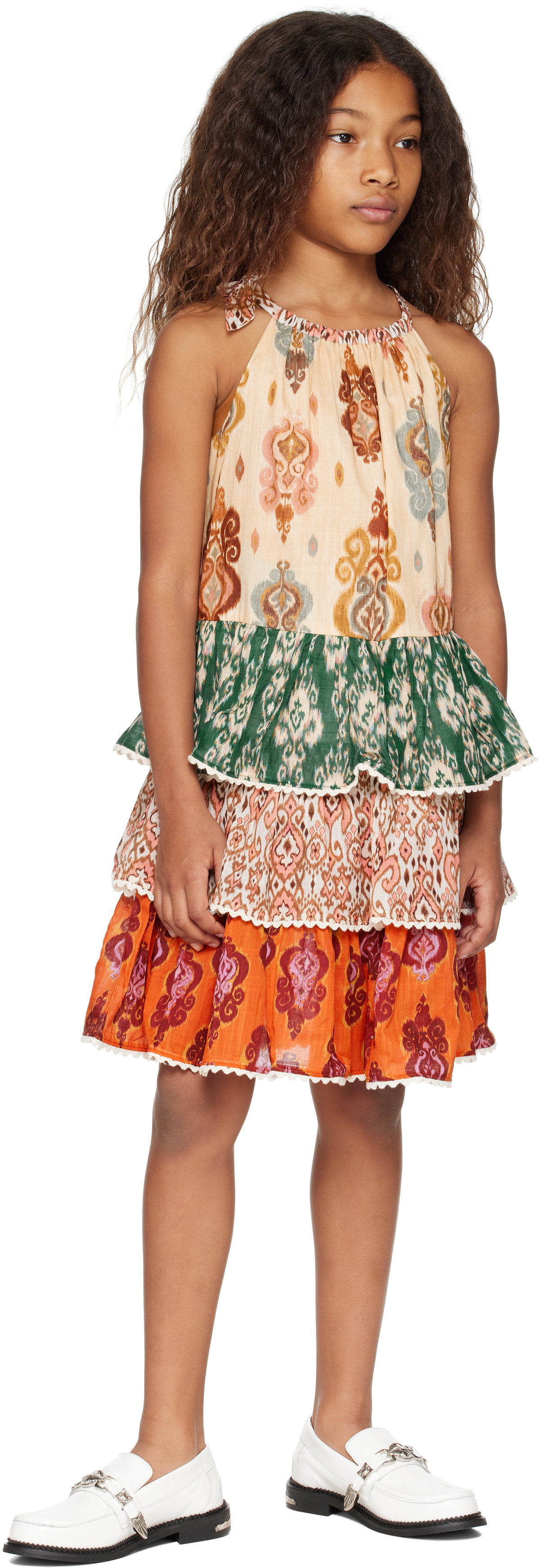 ZIMMERMANN Kids Multicolor Wylie Halter Tiered Dress