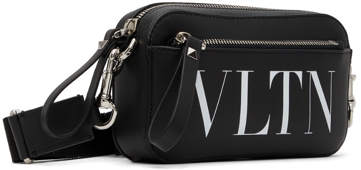 Photo: Valentino Garavani Black Small VLTN Zip Pocket Crossbody Bag