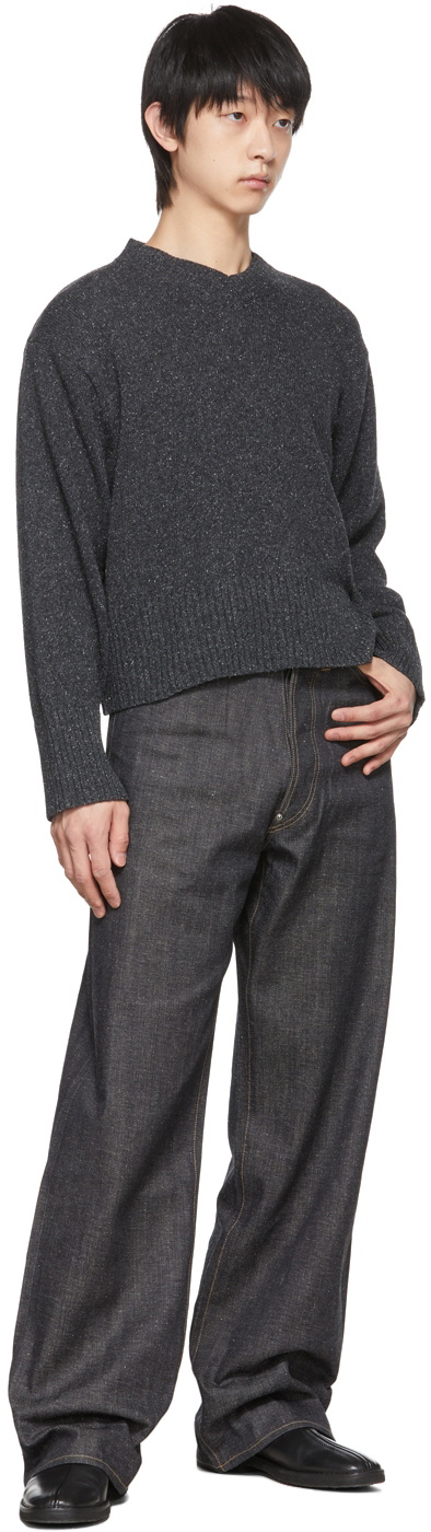 トップス TAIGA TAKAHASHI SILK KNIT GRAY Taiga Takahashi Grey Silk Sweater Taiga Takahashi