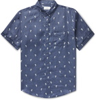 Onia - Jack Button-Down Collar Printed Linen Shirt - Blue