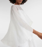 Maticevski Bridal Dhalia caped silk gown