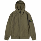 Stone Island Men's Soft Shell-R Hooded Jacket in Olive