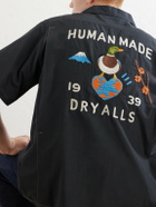 Human Made - Souvenir Logo-Embroidered Poplin Shirt - Black