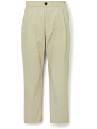 Studio Nicholson - Tapered Pleated Cotton-Blend Trousers - Neutrals