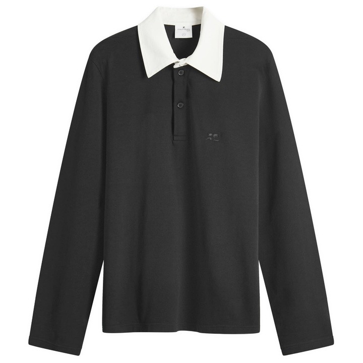 Photo: Courrèges Women's Polo Shirt in Black/Heritage White