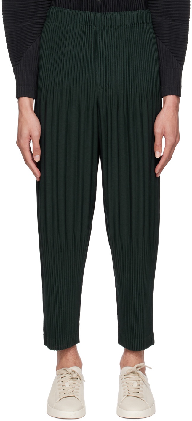 HOMME PLISSÉ ISSEY MIYAKE Green MC October Trousers Homme Plisse Issey ...