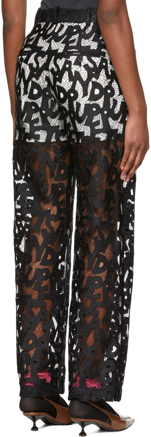 Puppets and Puppets Black Polyester Trousers