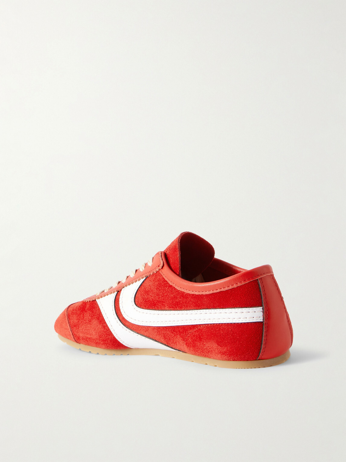 Dries Van Noten - Leather-Trimmed Suede Sneakers - Red
