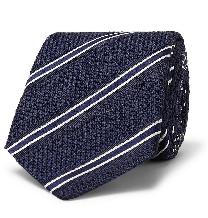 Photo: Canali - 8cm Striped Silk Tie - Men - Navy