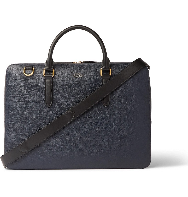 Photo: Smythson - Ludlow Full-Grain Leather Briefcase - Blue