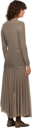 LEMAIRE Taupe Transparent Maxi Dress