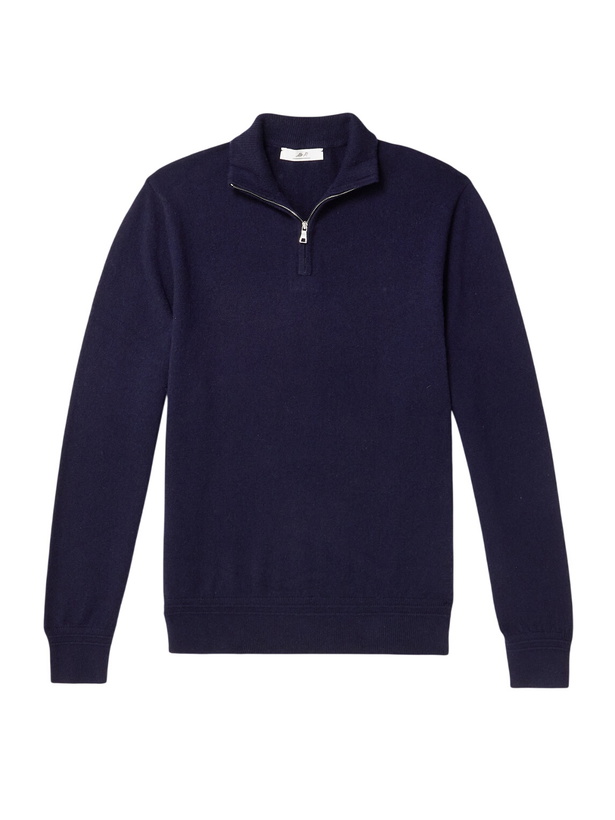 Photo: Mr P. - James Cashmere Half-Zip Sweater - Blue