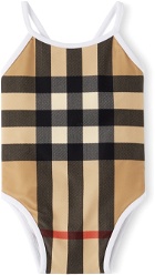 Burberry Baby Beige Vintage Check One-Piece Swimsuit