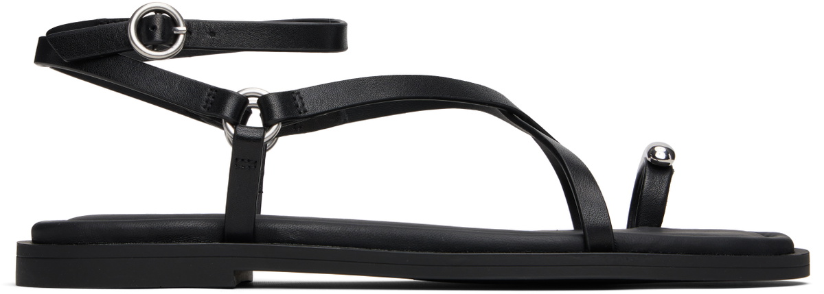 rag & bone Black Geo Toe Ring Sandals