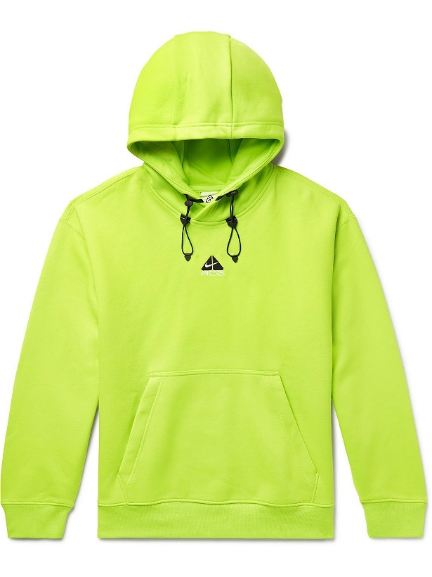 Photo: Nike - NRG ACG Logo-Embroidered Cotton-Blend Jersey Hoodie - Green