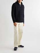 NN07 - Roman 6336 Cable-Knit Wool Half-Zip Sweater - Blue