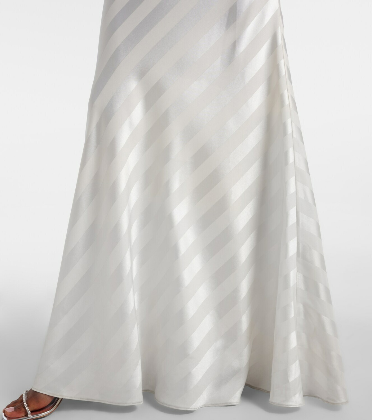 Self-Portrait Lace-trimmed satin gown