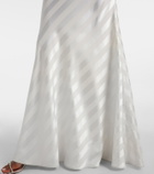 Self-Portrait Lace-trimmed satin gown