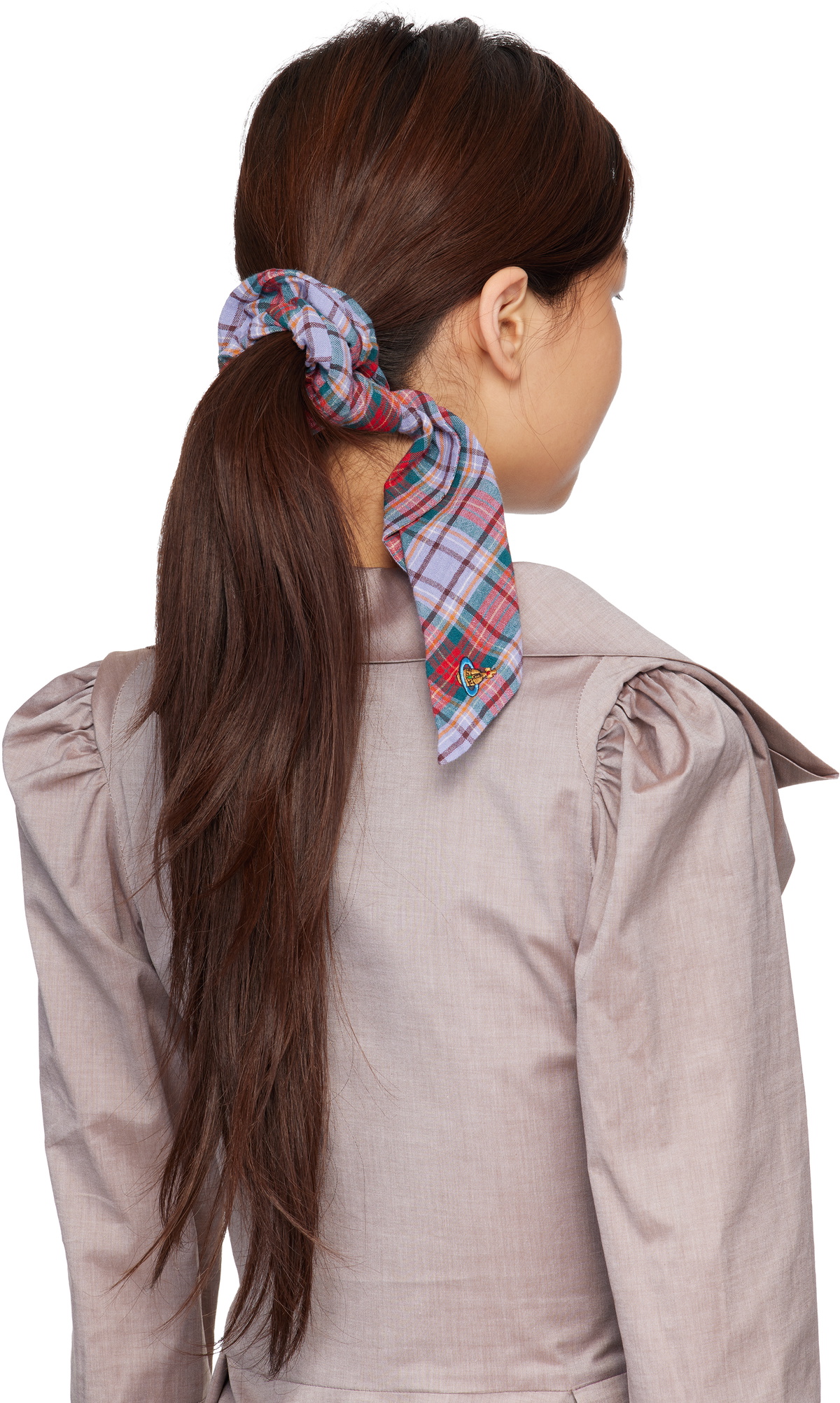 Vivienne Westwood Purple & Red Tartan Large Scrunchie