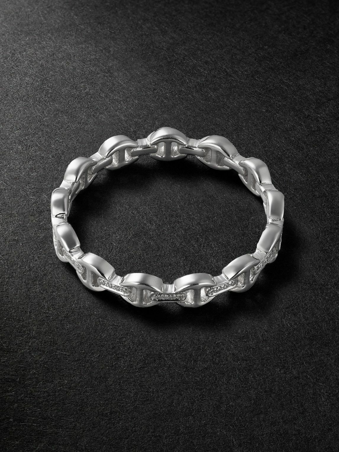 HOORSENBUHS - Micro Dame II 18-Karat White Gold Diamond Ring - Silver