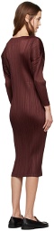 PLEATS PLEASE ISSEY MIYAKE Burgundy Monthly Colors February Maxi Dress
