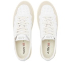 Autry Men's 01 Low Leather and Suede Sneakers in White/White