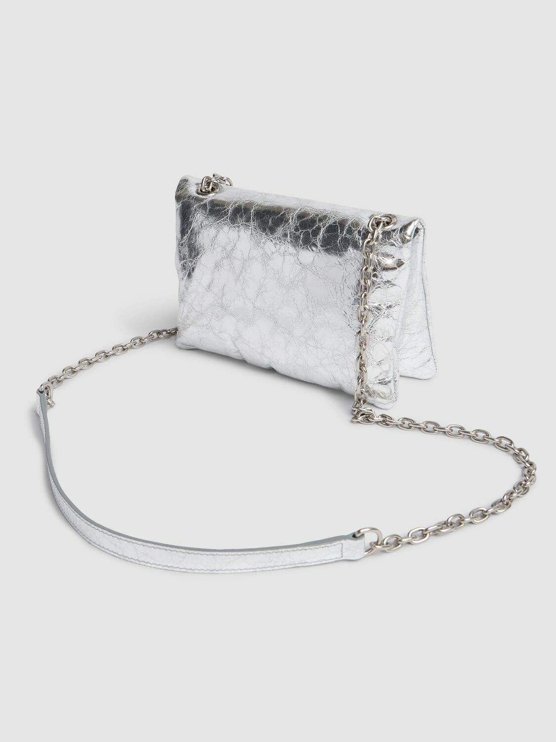 BALENCIAGA Nano Monaco Metallized Leather Bag Balenciaga