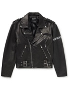 Enfants Riches Déprimés - Logo-Print Leather Biker Jacket - Black
