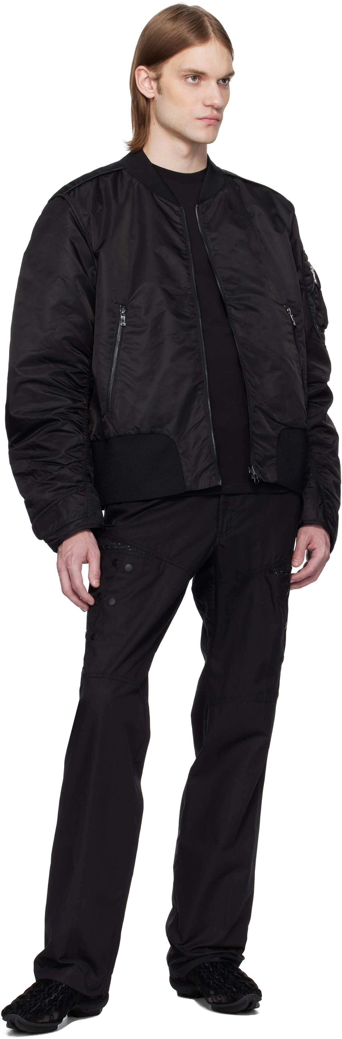 A. A. Spectrum Black Coressen Padded Reversible Jacket